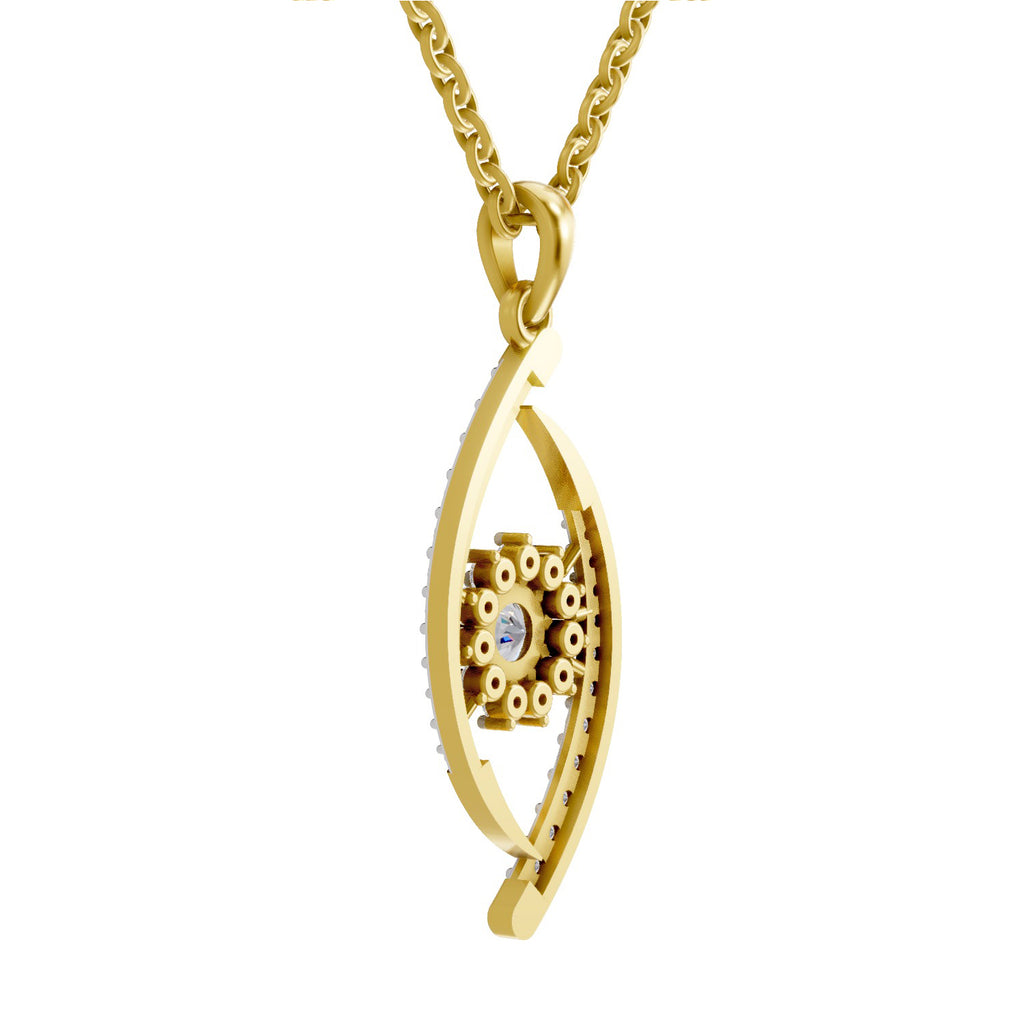 0.75 Carat Swirl Diamond Pendant 14K - Rose Gold