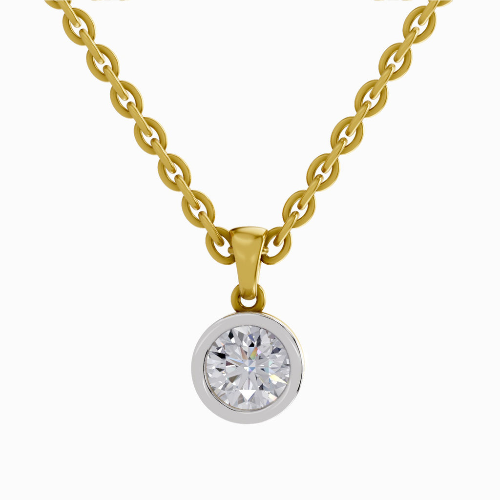 0.50 Carat Bezel Solitaire Diamond Pendant 14K - Rose Gold