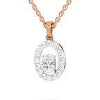 Regal Oval Halo Diamond Pendant