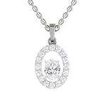Regal Oval Halo Diamond Pendant