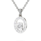 Regal Oval Halo Diamond Pendant
