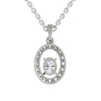 Regal Oval Halo Diamond Pendant