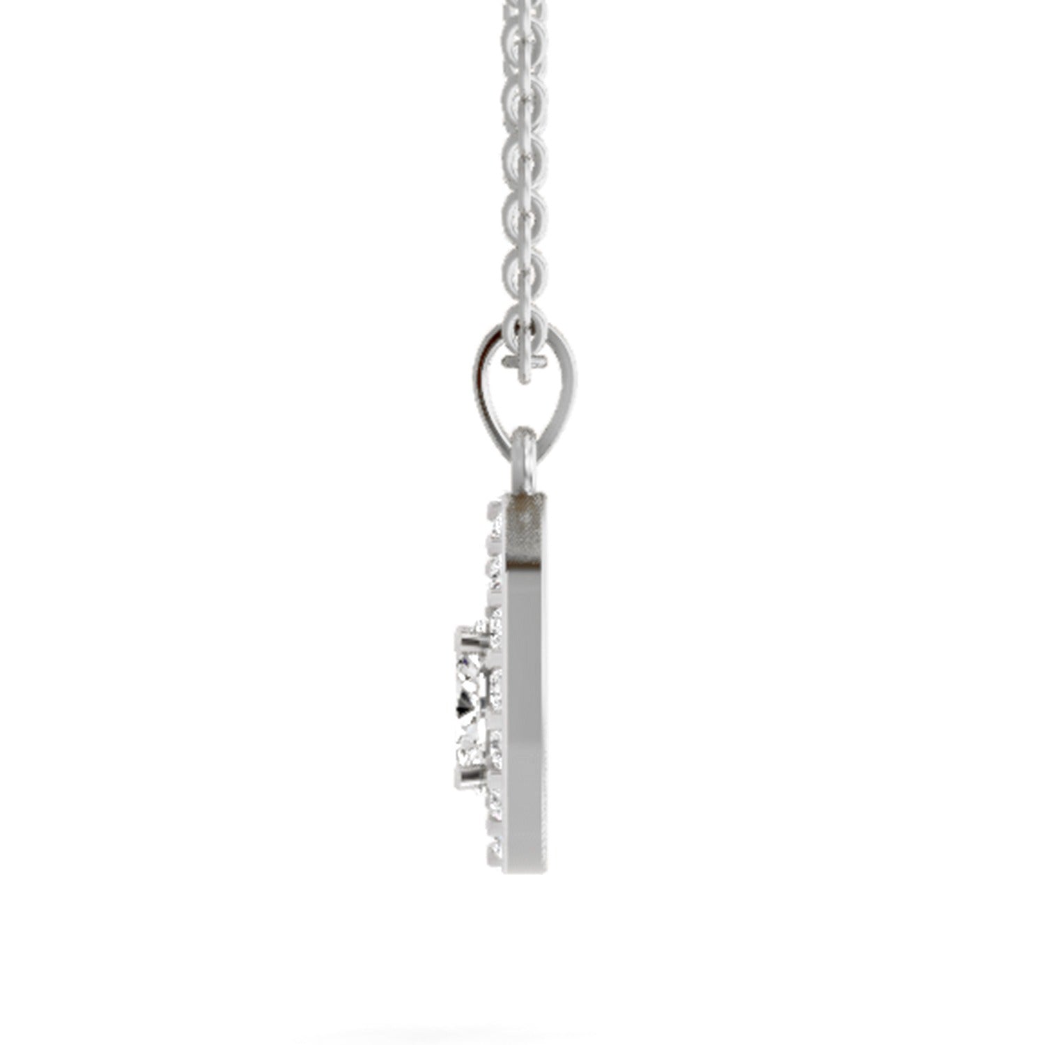 Regal Oval Halo Diamond Pendant