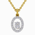 1.38 Carat Oval Shape Halo Diamond Pendant 14K - Rose Gold