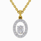 1.38 Carat Oval Shape Halo Diamond Pendant 14K - Rose Gold