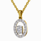 1.38 Carat Oval Shape Halo Diamond Pendant 14K - Rose Gold