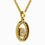 1.38 Carat Oval Shape Halo Diamond Pendant 14K - Rose Gold