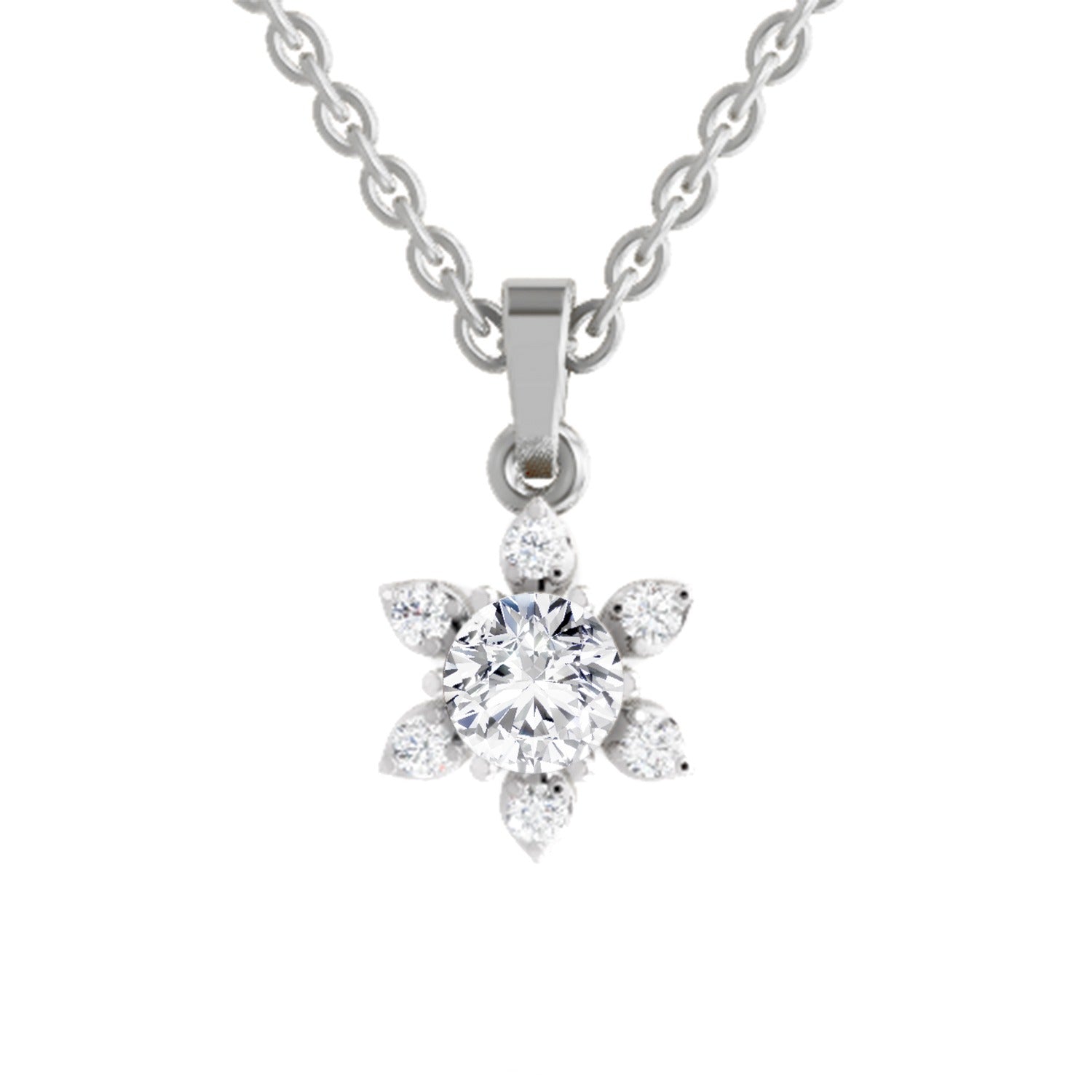 Luminous Floral Diamond Pendant