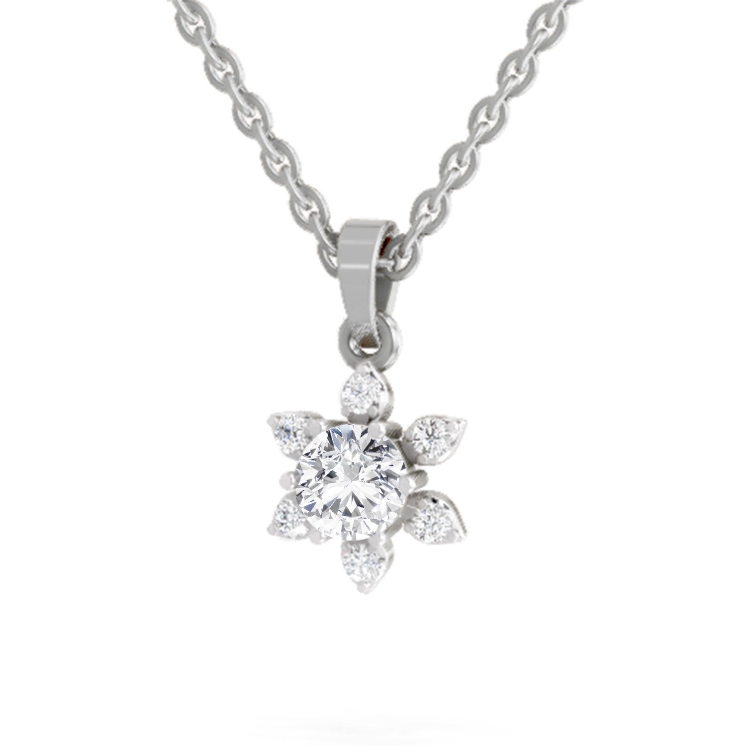 Luminous Floral Diamond Pendant