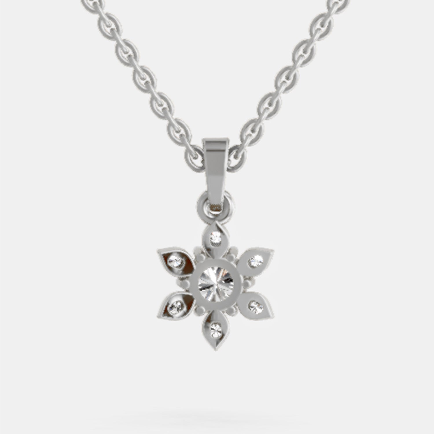 Luminous Floral Diamond Pendant