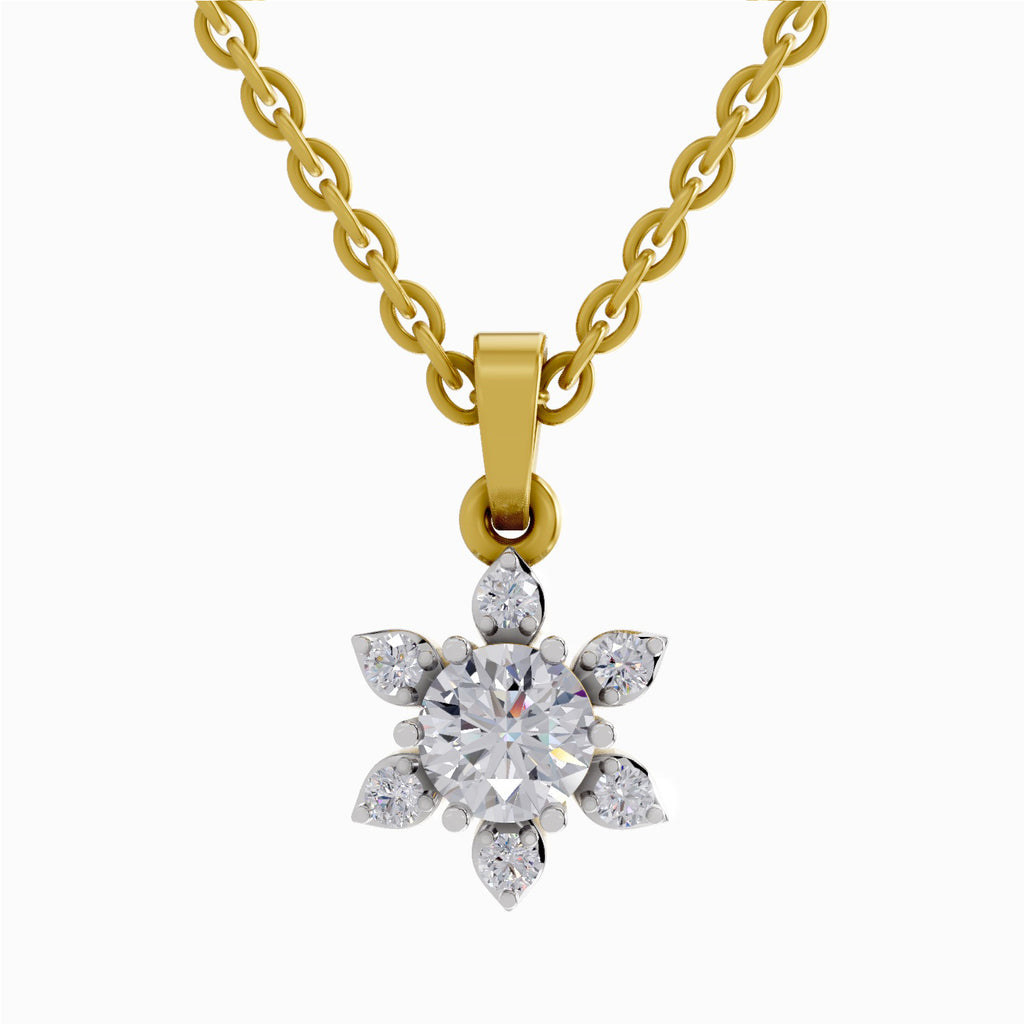 0.75 Carat Floral Diamond Pendant 14K - Rose Gold