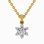 0.75 Carat Floral Diamond Pendant 14K - Rose Gold