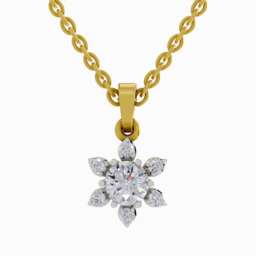 0.75 Carat Floral Diamond Pendant 14K - Rose Gold