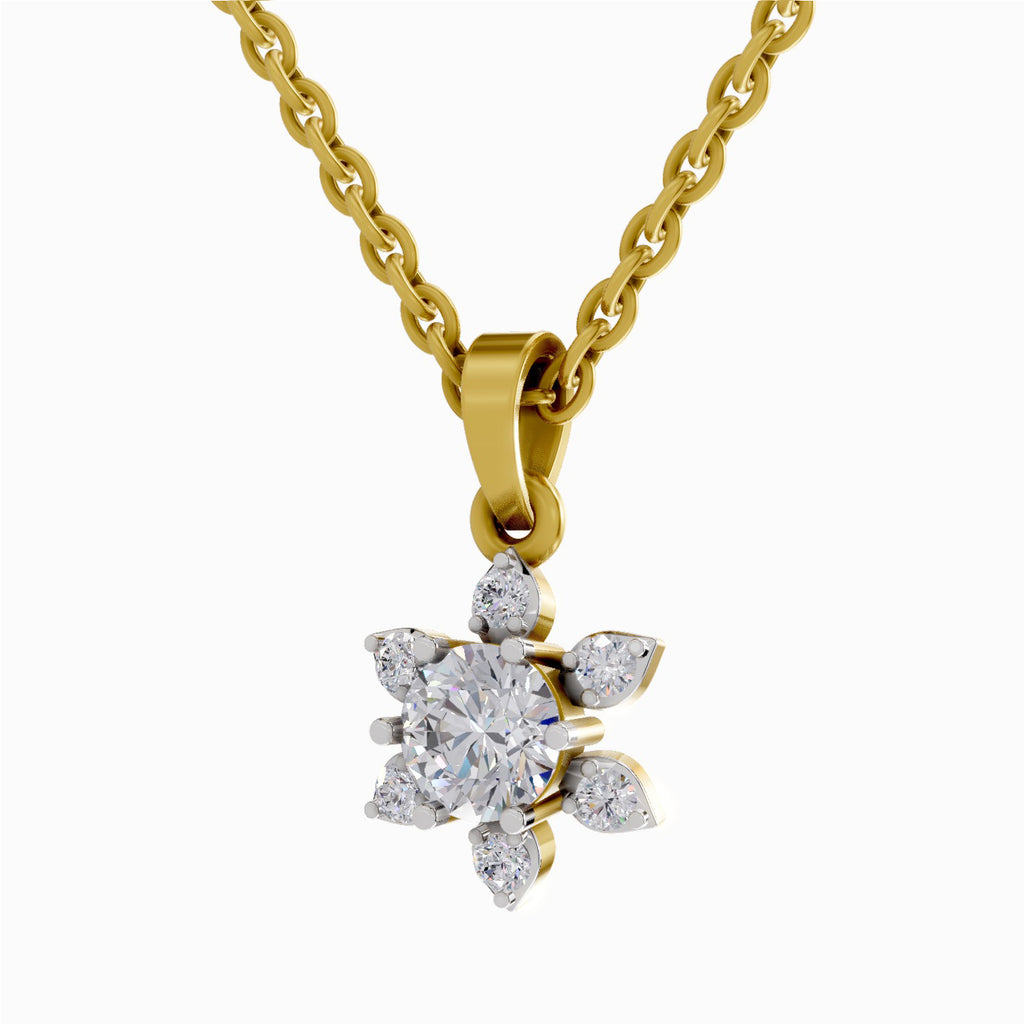 0.75 Carat Floral Diamond Pendant 14K - Rose Gold