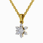 0.75 Carat Floral Diamond Pendant 14K - Rose Gold