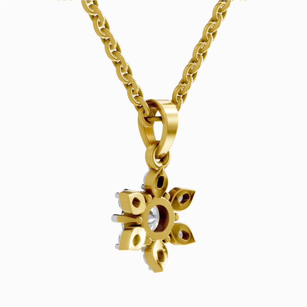 0.75 Carat Floral Diamond Pendant 14K - Rose Gold