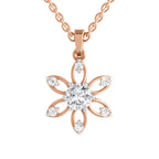 Exquisite Floral Solitaire Diamond Pendant