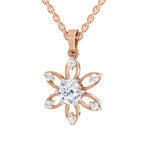 Exquisite Floral Solitaire Diamond Pendant