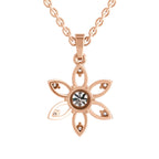 Exquisite Floral Solitaire Diamond Pendant