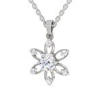 Exquisite Floral Solitaire Diamond Pendant