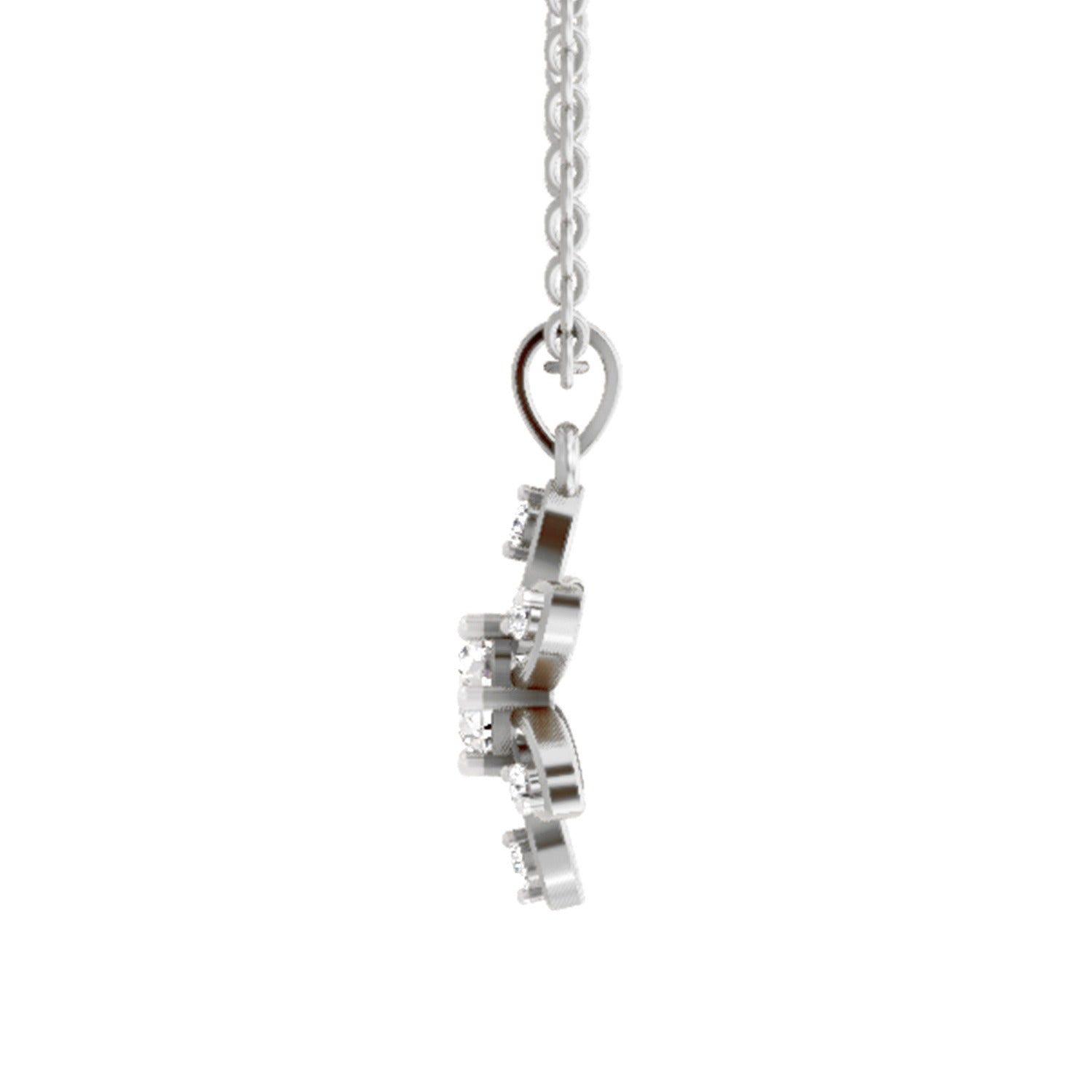 Exquisite Floral Solitaire Diamond Pendant
