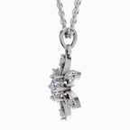 Exquisite Floral Solitaire Diamond Pendant
