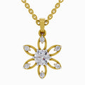 Solitaire Diamond Pendant 1 Carat Floral Solitaire Diamond Pendant 14K - Rose Gold