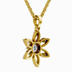Solitaire Diamond Pendant 1 Carat Floral Solitaire Diamond Pendant 14K - Rose Gold