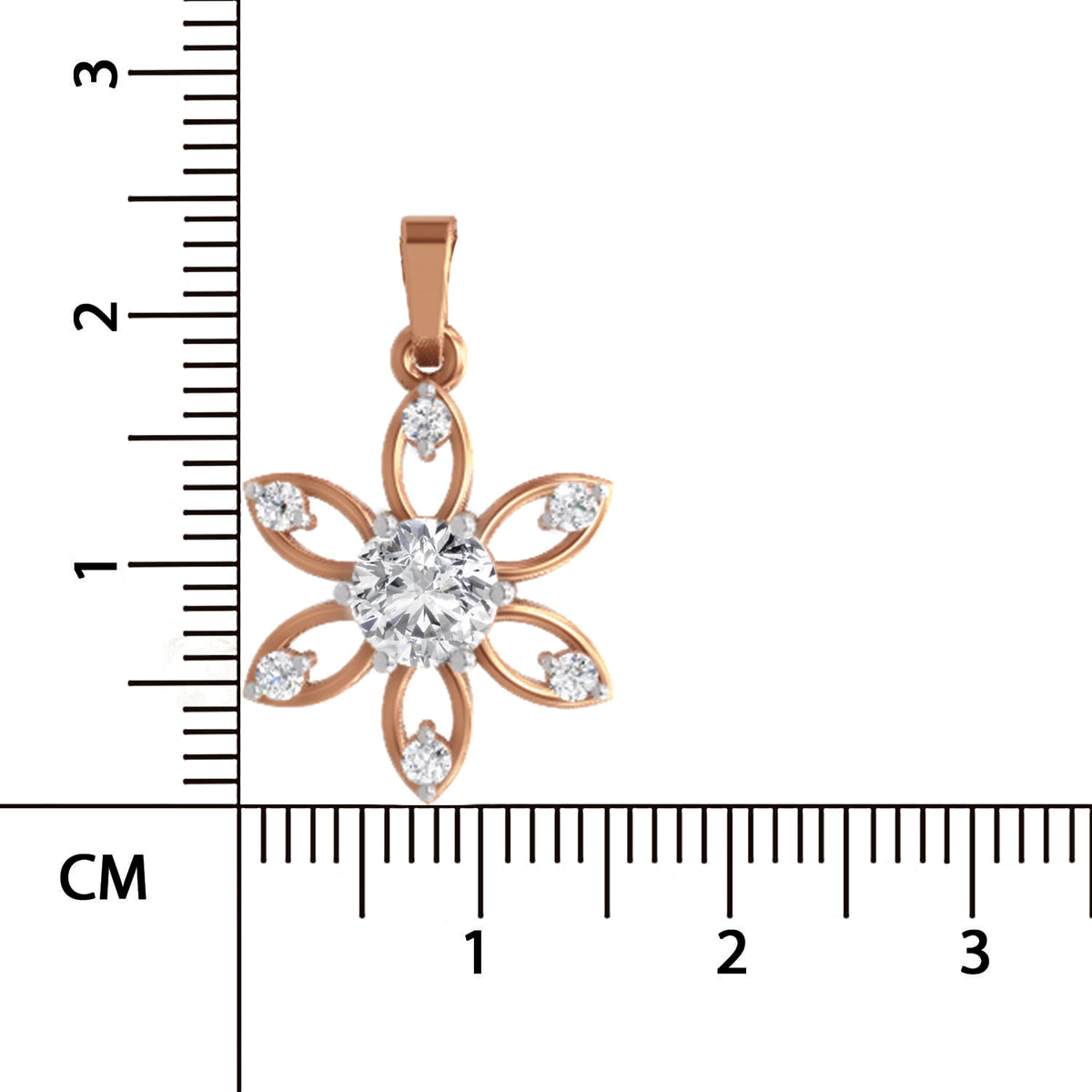 Exquisite Floral Solitaire Diamond Pendant