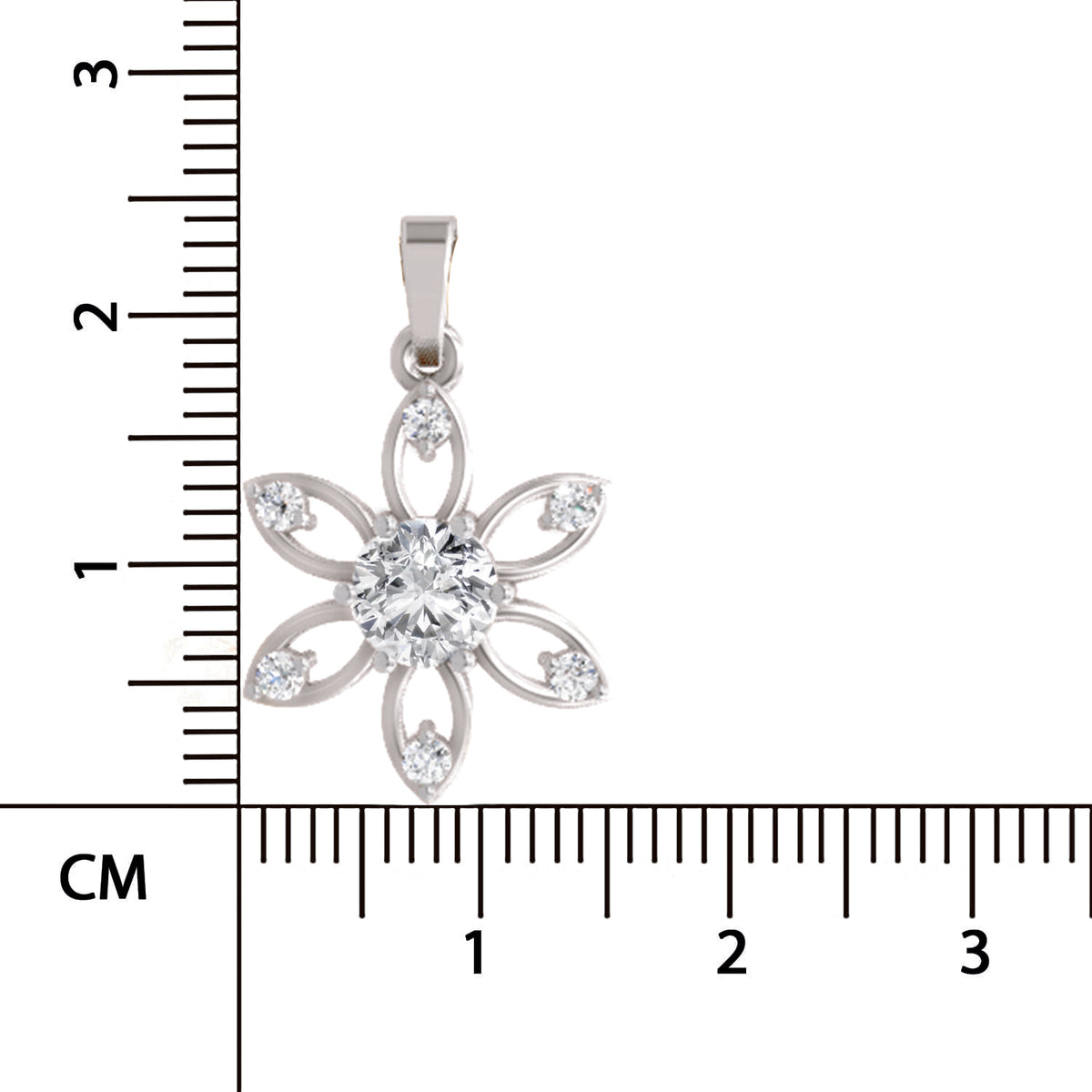 Exquisite Floral Solitaire Diamond Pendant