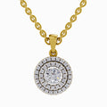 0.70 Carat Double Halo Diamond Pendant 14K - Rose Gold