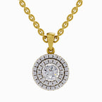0.70 Carat Double Halo Diamond Pendant 14K - Rose Gold