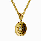 0.70 Carat Double Halo Diamond Pendant 14K - Rose Gold