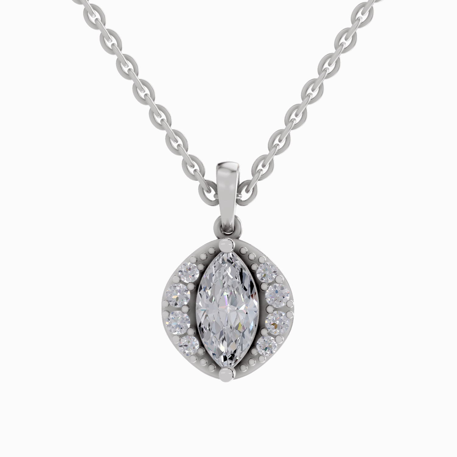 1.26 Carat Marquise Shaped 14K - White Gold