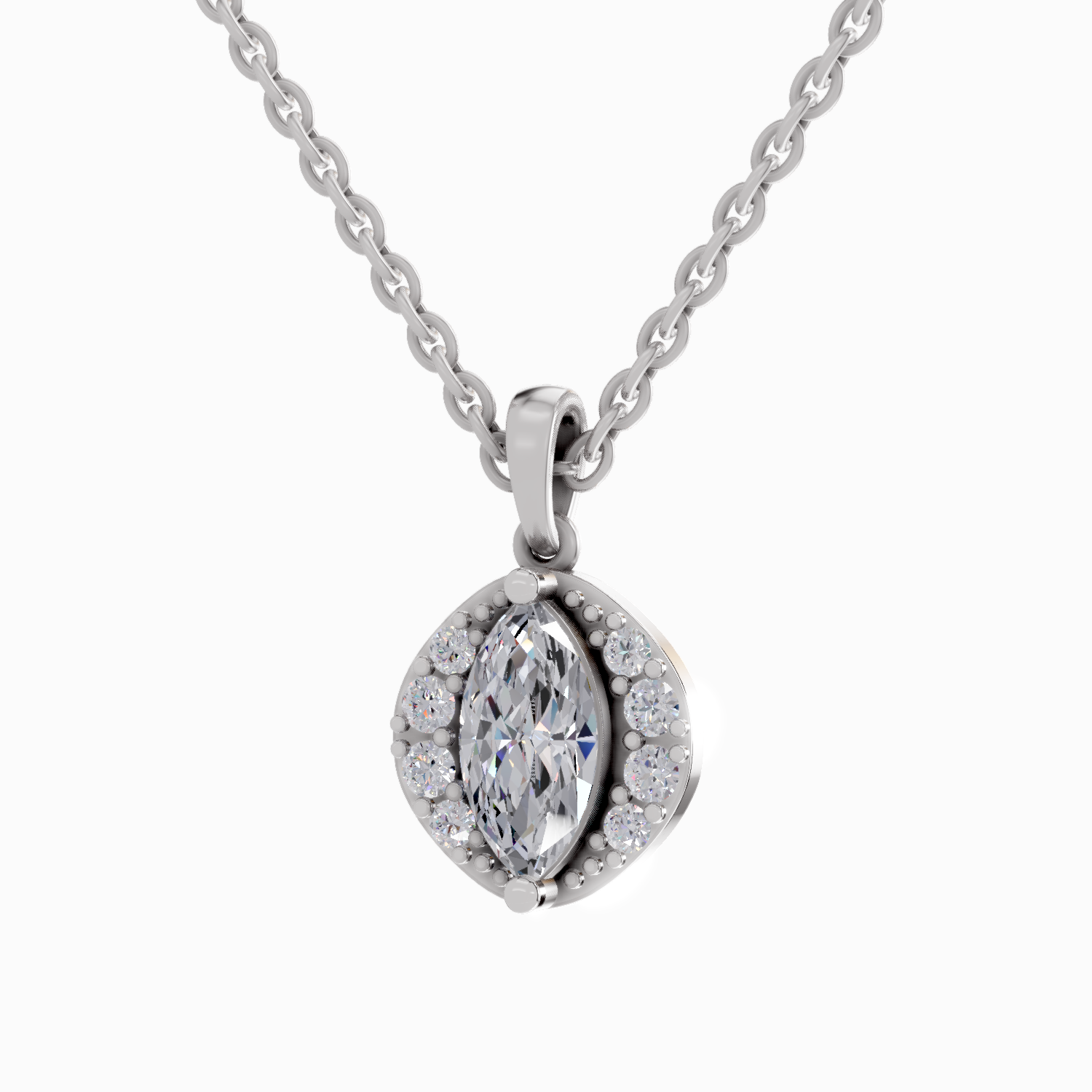 1.26 Carat Marquise Shaped 14K - White Gold