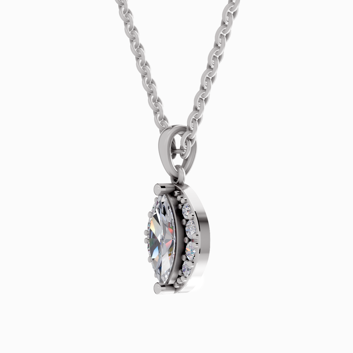 1.26 Carat Marquise Shaped 14K - White Gold