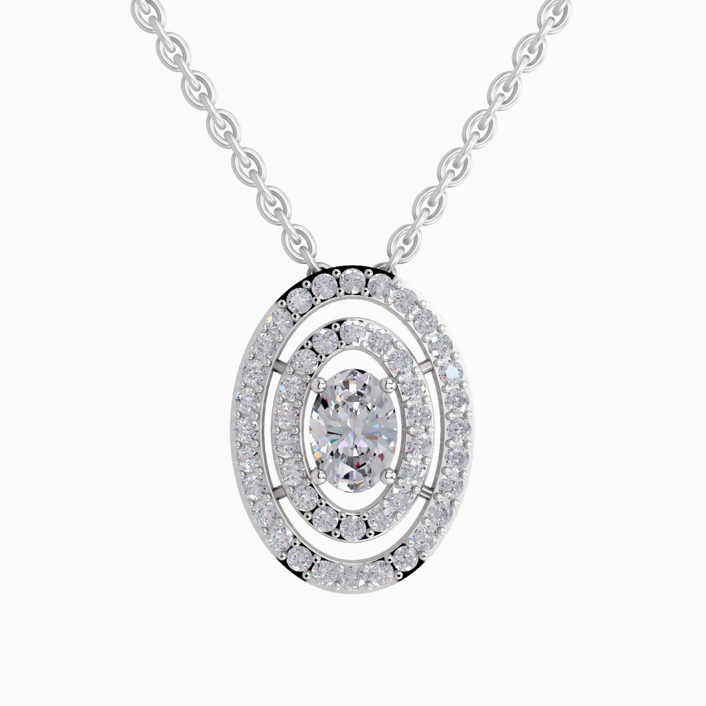 1.3 Carat Oval Shaped 14K - White Gold