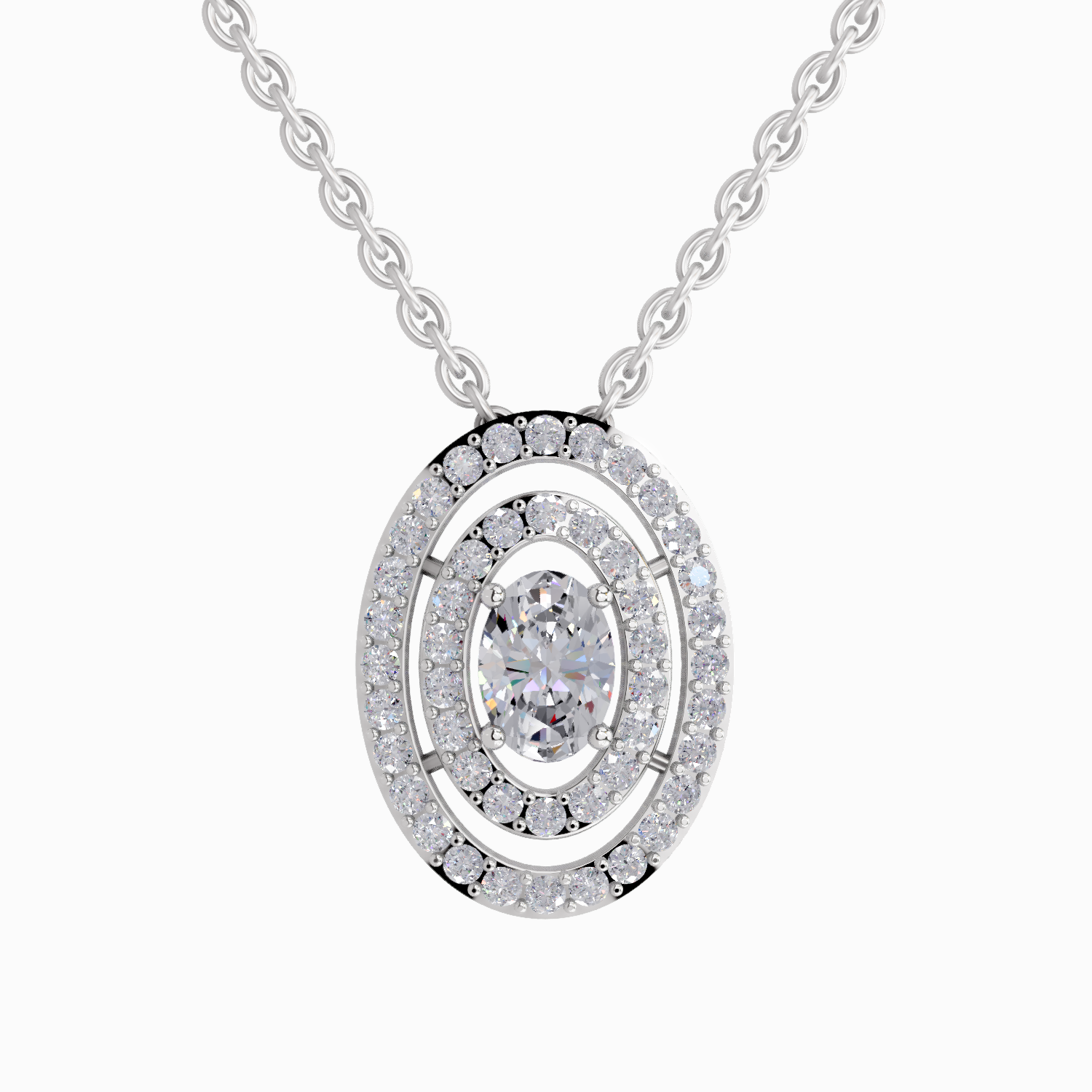 1.3 Carat Oval Shaped 14K - White Gold