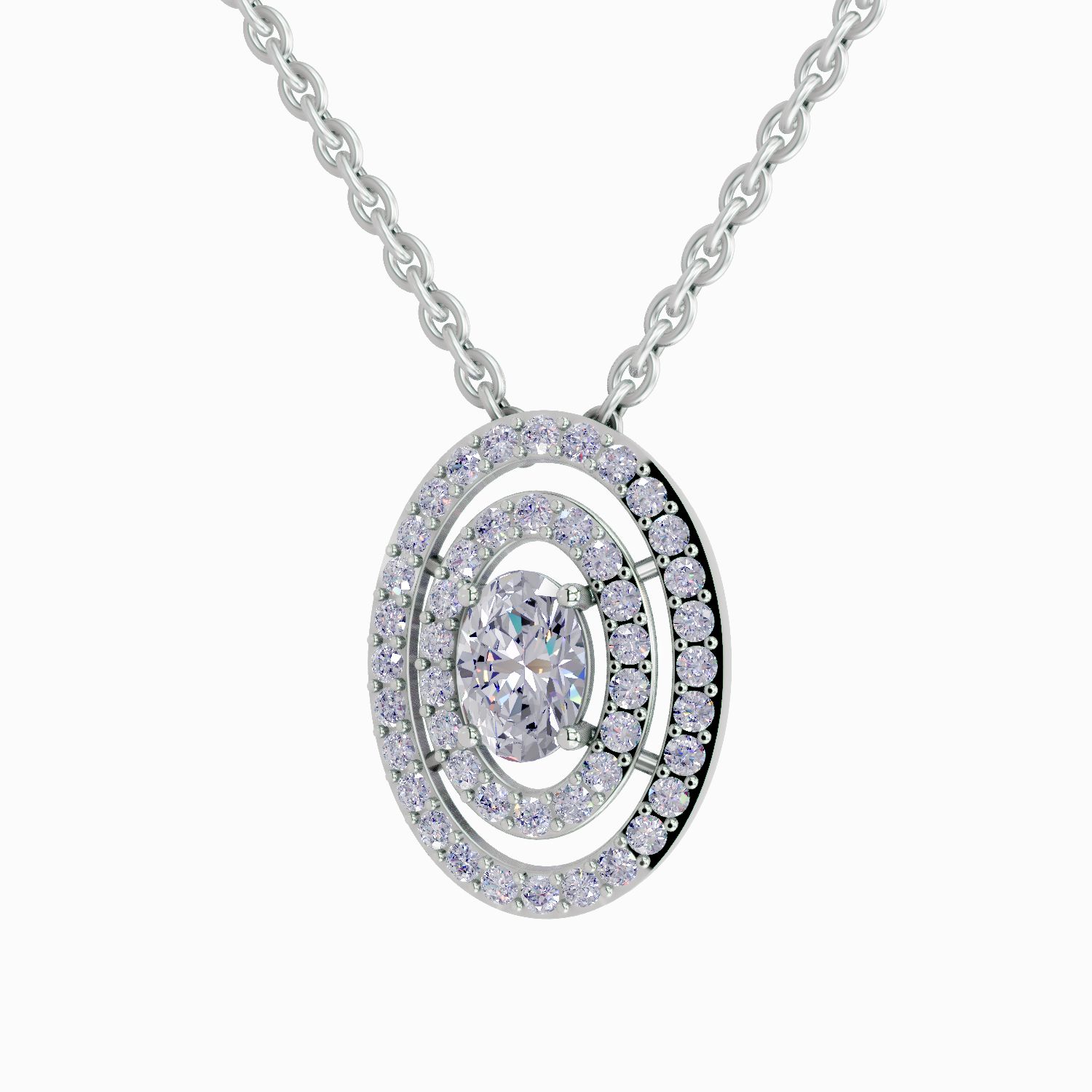 1.3 Carat Oval Shaped 14K - White Gold