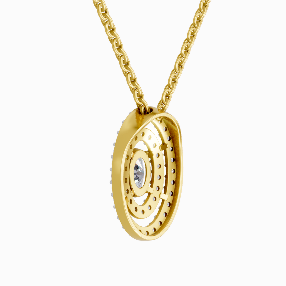 Glistening Oval Diamond Pendant