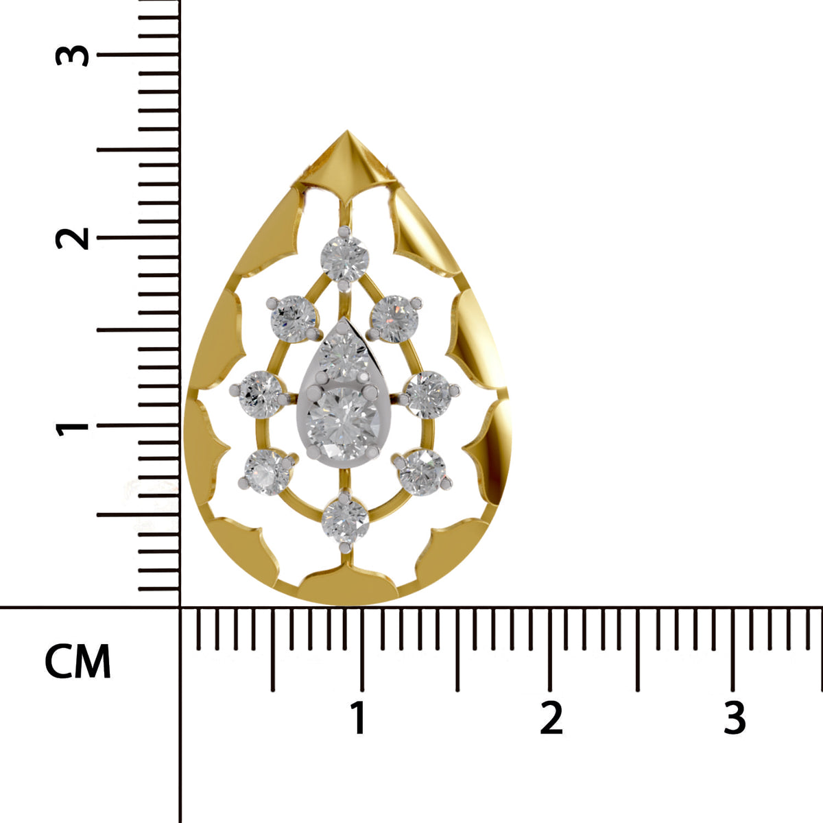 Captivating Pear Floral Diamond Pendant