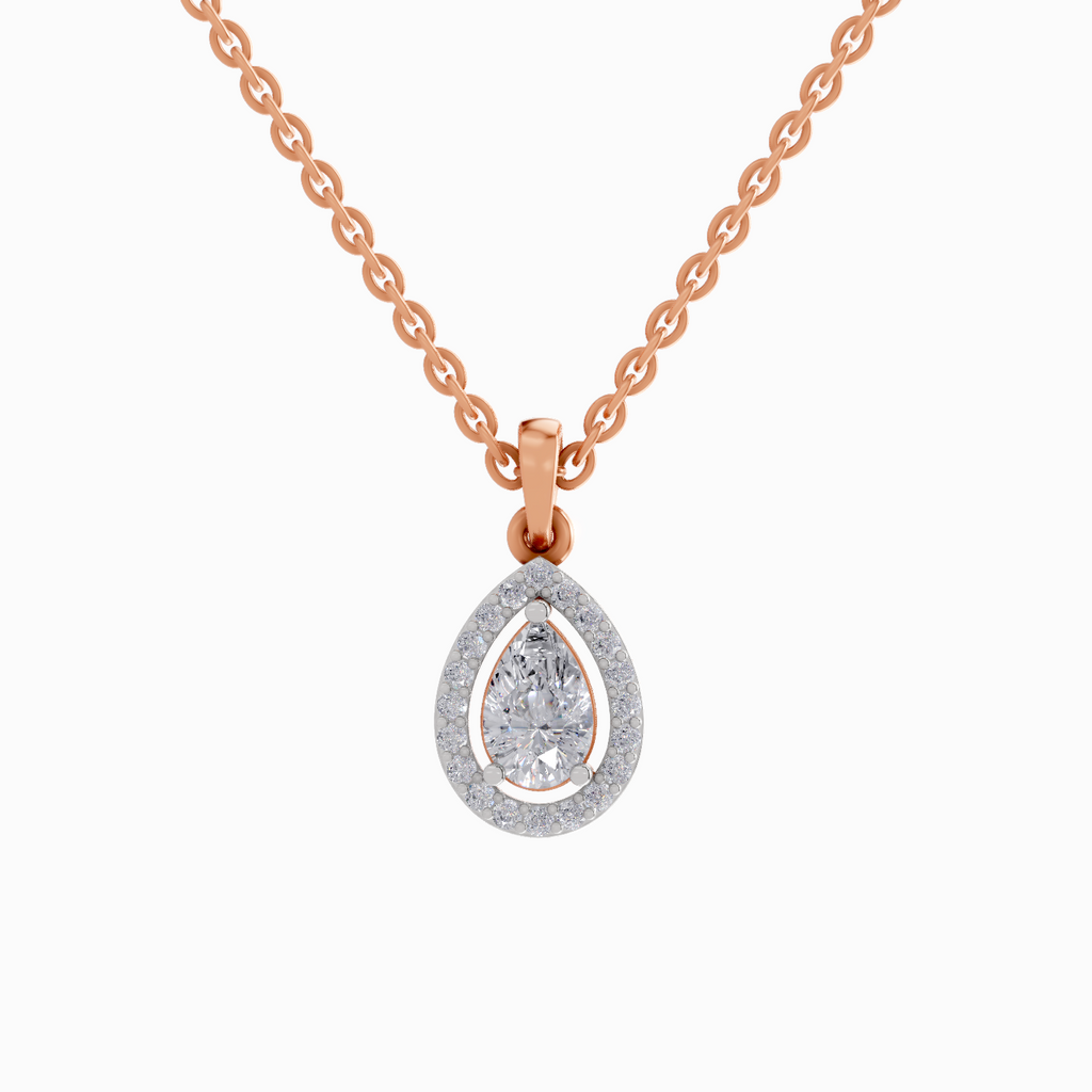 Pendant 1 Carat Pear Shaped 14K - Rose Gold