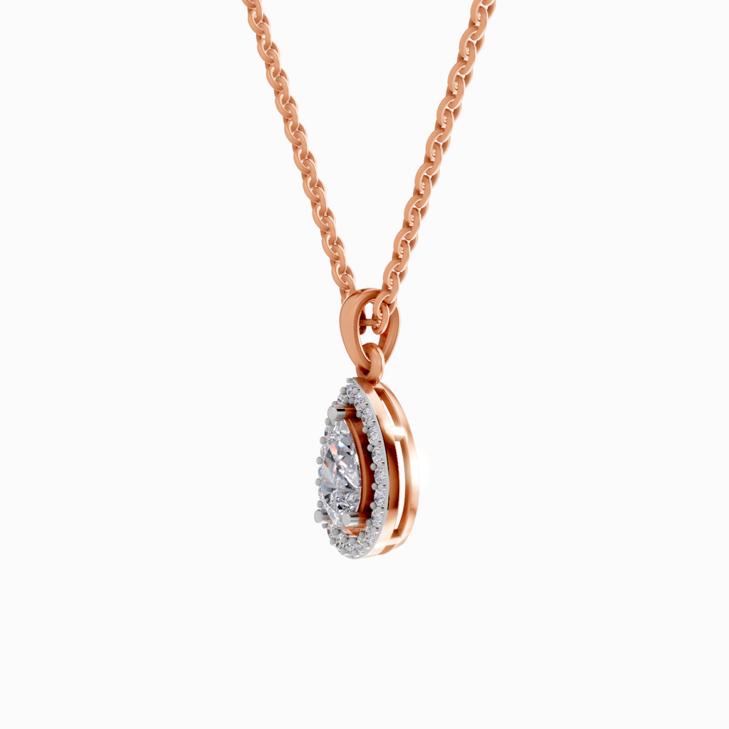 Pendant 1 Carat Pear Shaped 14K - Rose Gold