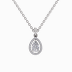 Pendant 1 Carat Pear Shaped 14K - White Gold