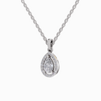 Pendant 1 Carat Pear Shaped 14K - White Gold