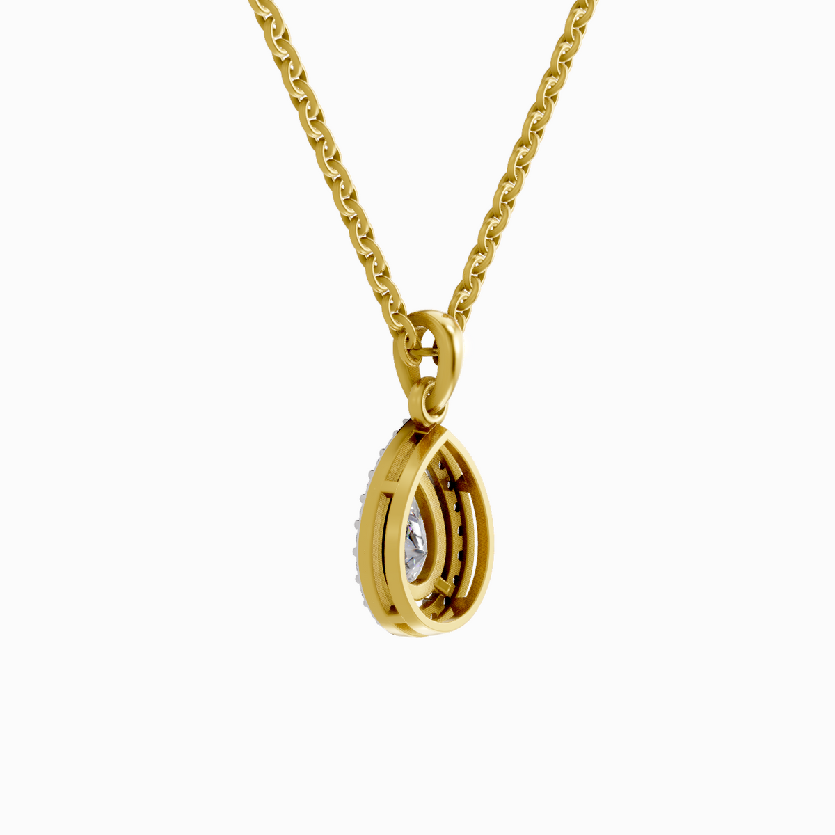 Graceful Pear Diamond Pendant