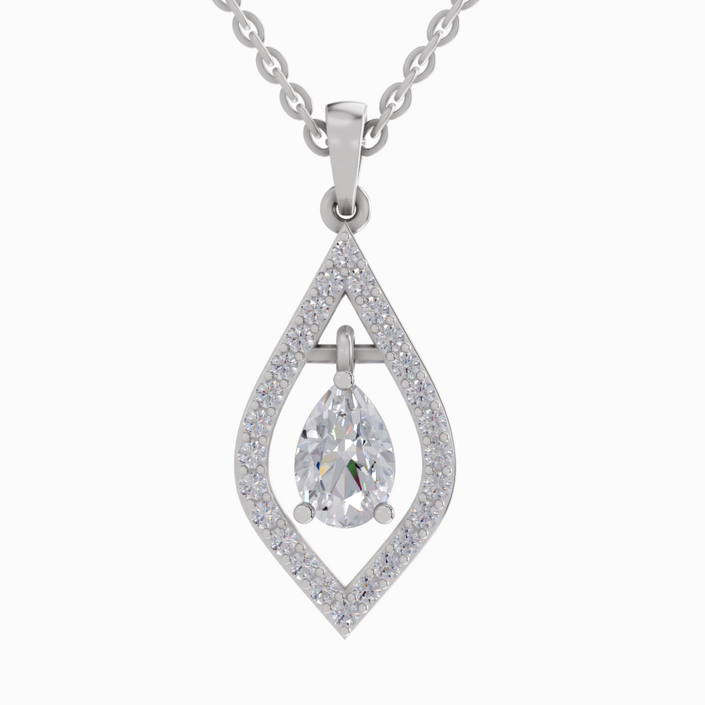 1.42 Carat Pear Shaped 14K - White Gold