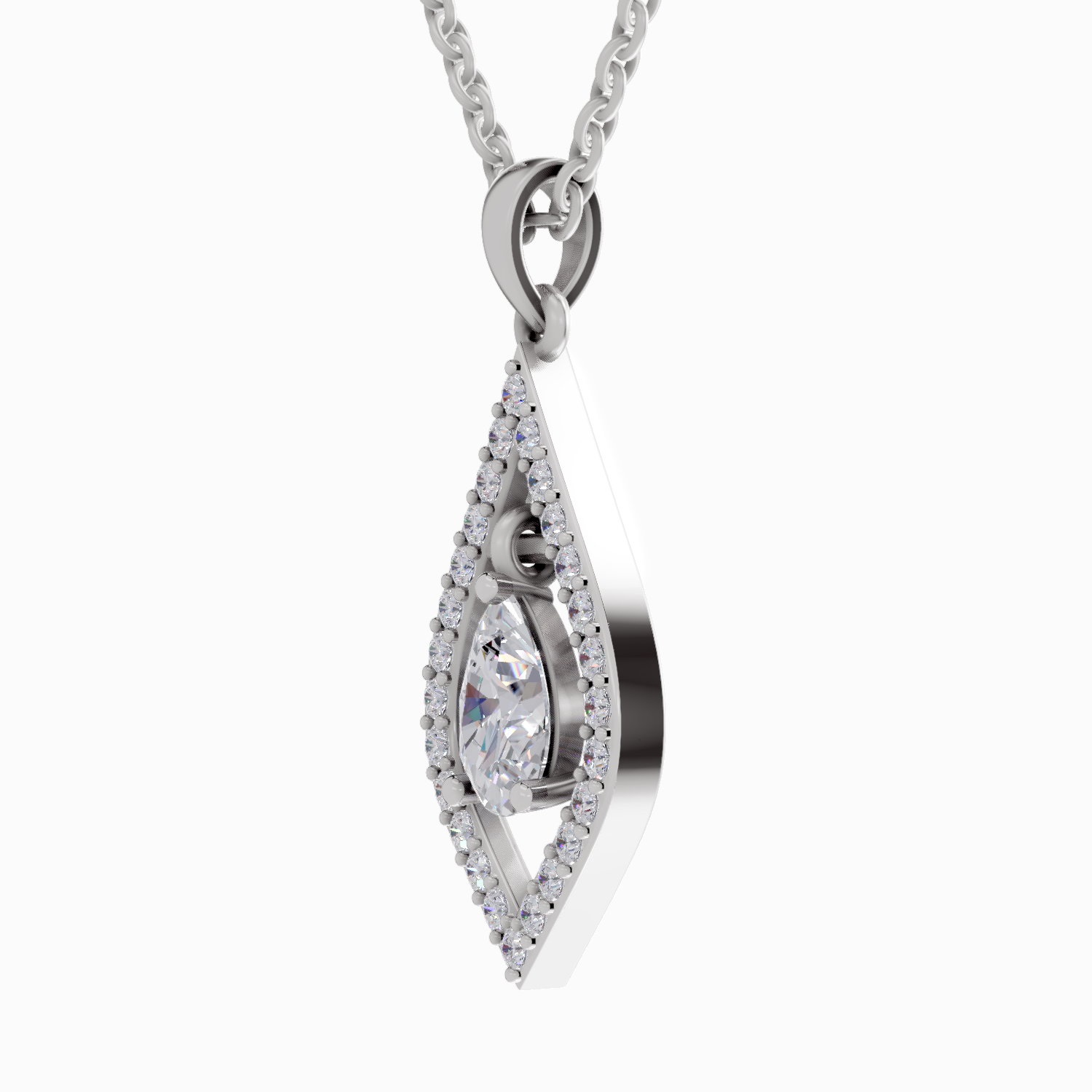 1.42 Carat Pear Shaped 14K - White Gold