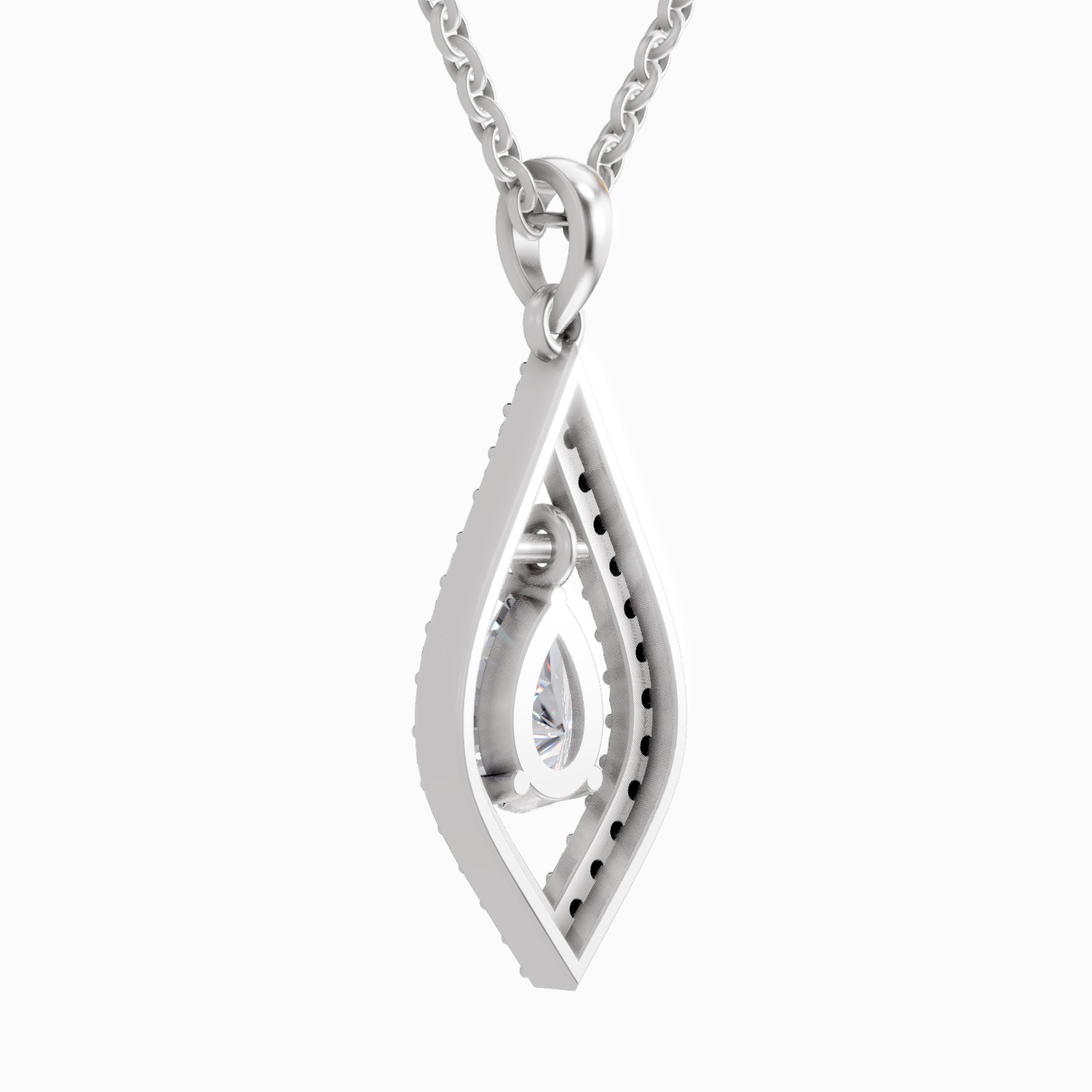 1.42 Carat Pear Shaped 14K - White Gold