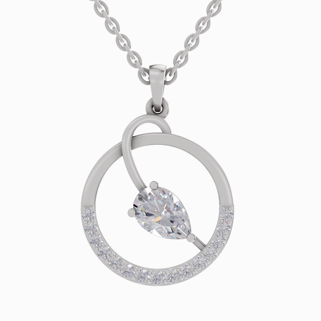 1.31 Carat Pear Shaped 14K - White Gold